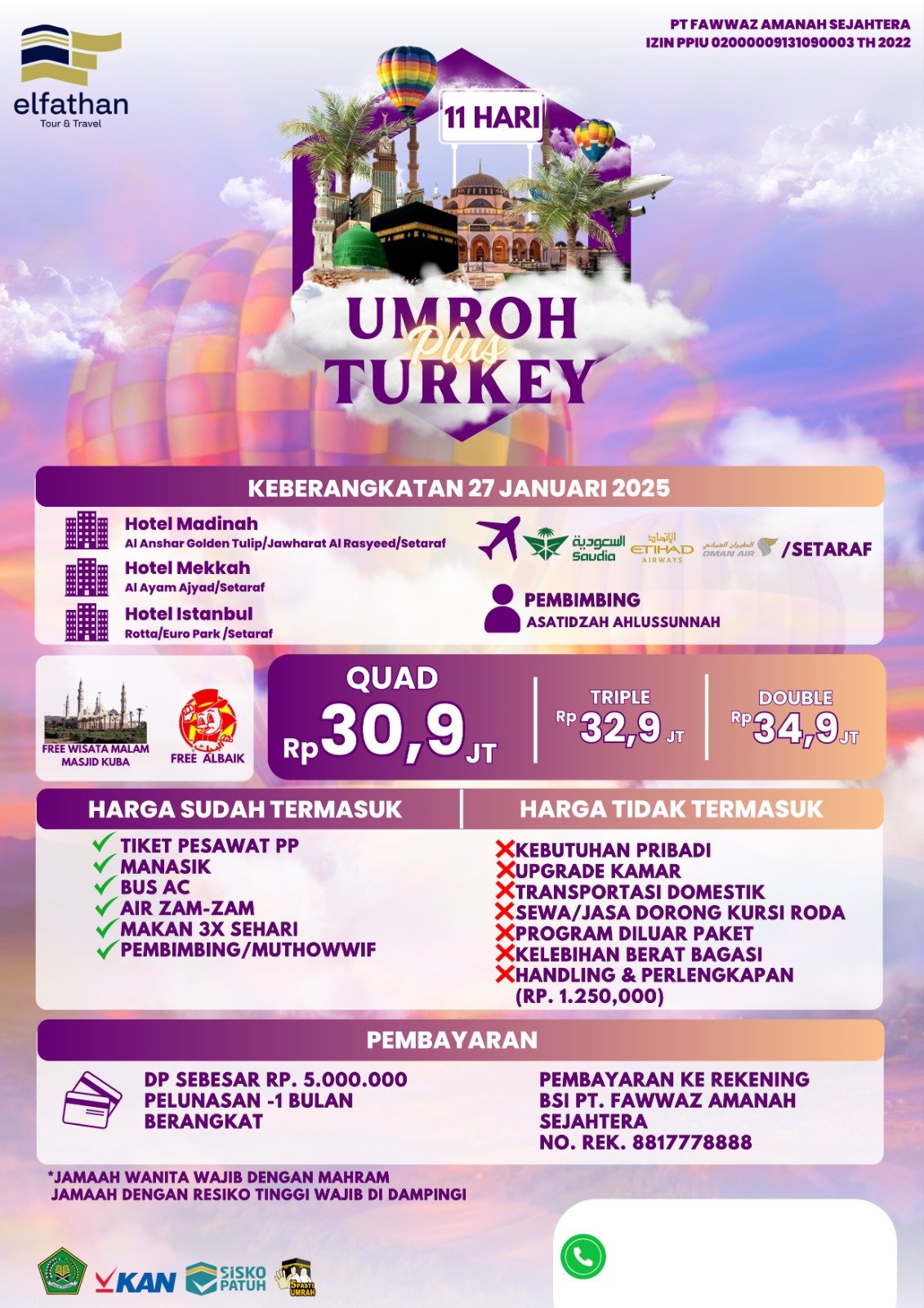 Paket Umroh Plus Turki Murah